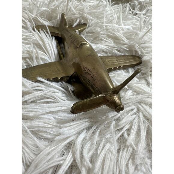 WWII Fighter Propeller Solid Brass Plane WORKING PROPELLER Paperweight Desk - Picture 4 of 6